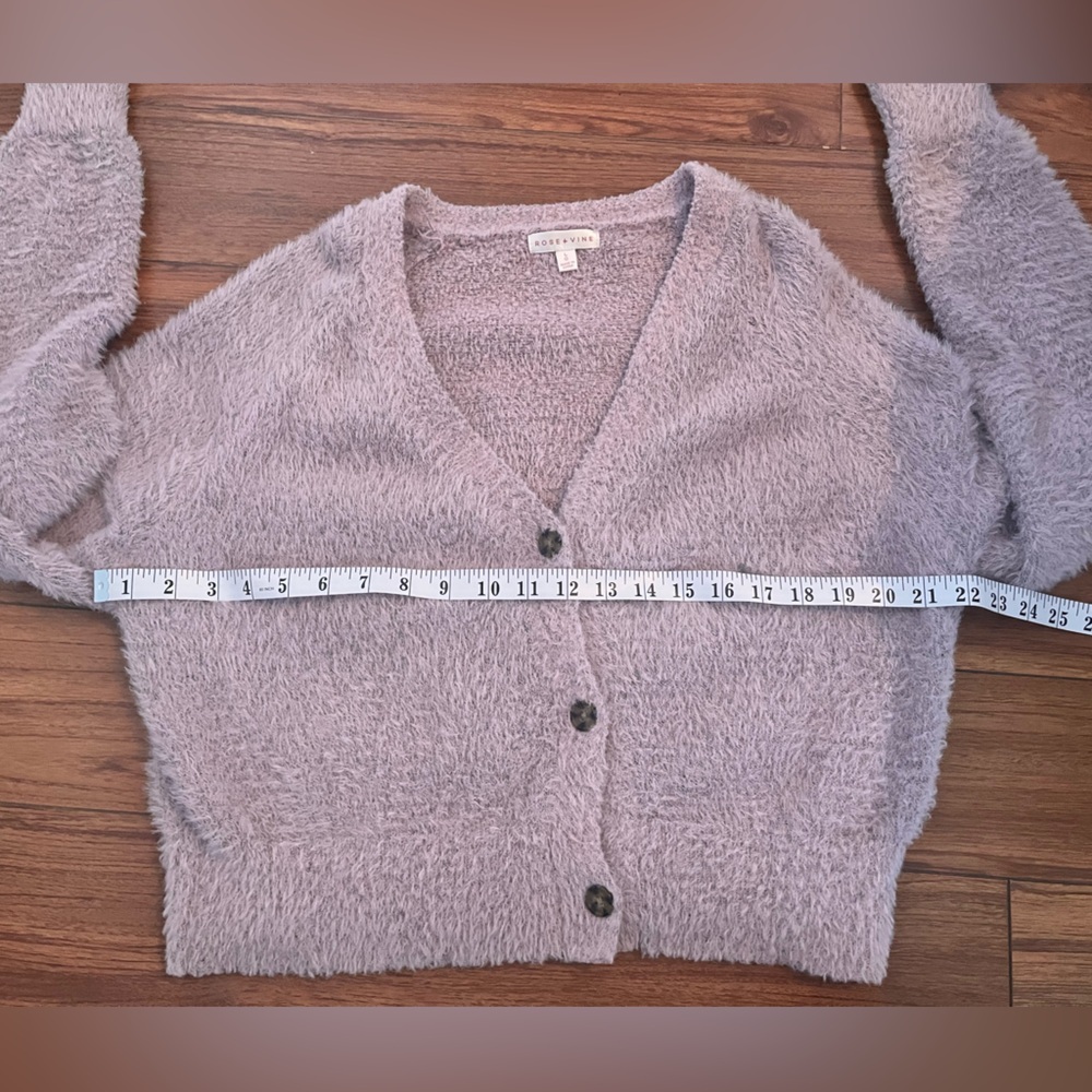 Women's Pink Cardigan Sweater - Picture 11 of 11